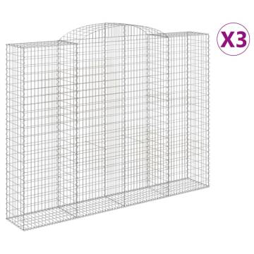 Arched Gabion Baskets 3 pcs 300x50x220/240 cm Galvanised Iron