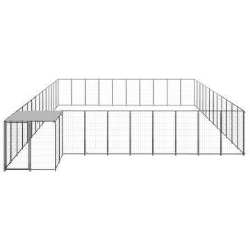 Dog Kennel Black 37.51 m² Steel