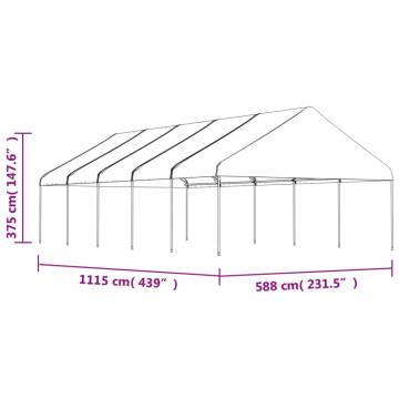 Gazebo with Roof White 11.15x5.88x3.75 m Polyethylene