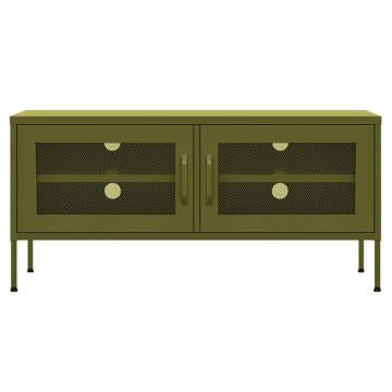 TV Cabinet Olive Green 105x35x50 cm Steel