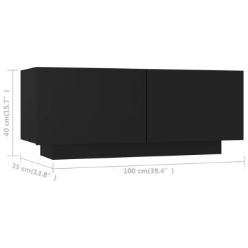 TV Cabinet Black 100x35x40 cm Engineered Wood