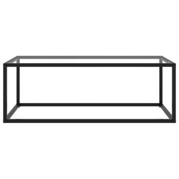 Coffee Table Black with Tempered Glass 100x50x35 cm