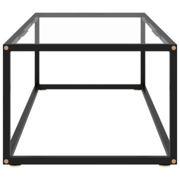 Coffee Table Black with Tempered Glass 100x50x35 cm