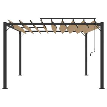 Gazebo with Louvered Roof 3x3 m Taupe Fabric and Aluminium