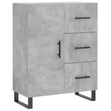 Highboard Concrete Grey 69.5x34x180 cm Engineered Wood