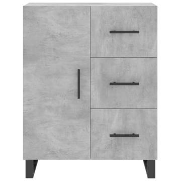 Highboard Concrete Grey 69.5x34x180 cm Engineered Wood