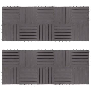 Decking Tiles 20 pcs Grey Wash 30x30 cm Solid Acacia Wood