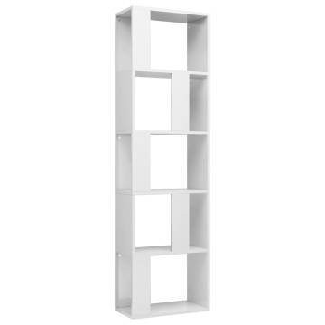 Book Cabinet/Room Divider High Gloss White 45x24x159 cm Engineered Wood