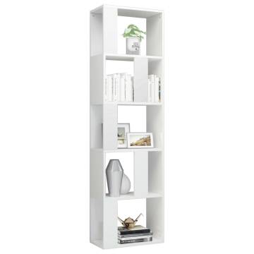 Book Cabinet/Room Divider High Gloss White 45x24x159 cm Engineered Wood