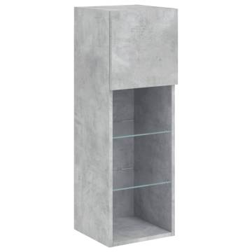 TV Cabinets with LED Lights 2 pcs Concrete Grey 30.5x30x90 cm