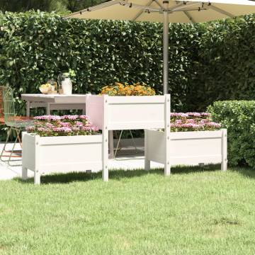 Planter White 178.5x44x75 cm Solid Wood Pine