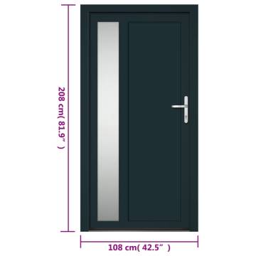 Front Door Anthracite 108x208 cm PVC