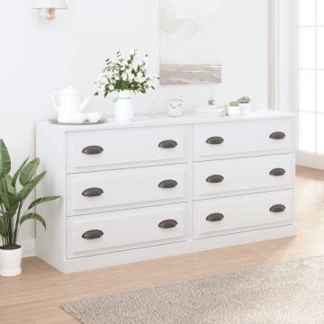 Sideboards 2 pcs White Engineered Wood