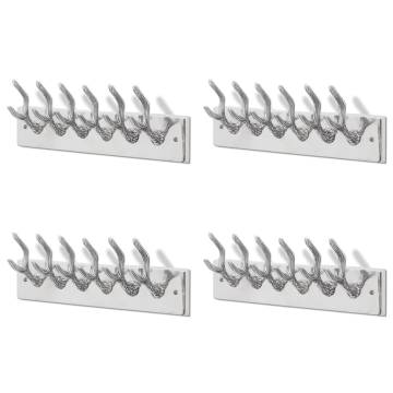 Wardrobe Coat Hooks 4 pcs Silver Aluminium