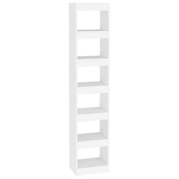 Book Cabinet/Room Divider White 40x30x198 cm