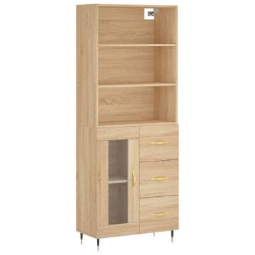 Highboard Sonoma Oak 69.5x34x180 cm Engineered Wood