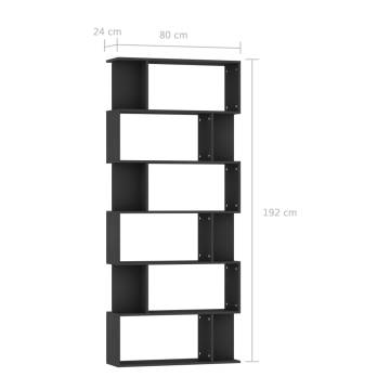 Book Cabinet/Room Divider Black 80x24x192 cm Engineered Wood