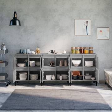 Sideboards 3 pcs Concrete Grey 60x35x70 cm Engineered Wood