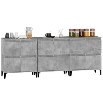 Sideboards 3 pcs Concrete Grey 60x35x70 cm Engineered Wood