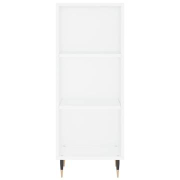 Highboard White 34.5x34x180 cm Engineered Wood