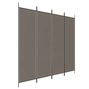 4-Panel Room Divider Anthracite 698x180 cm Fabric