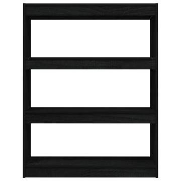 Book Cabinet/Room Divider Black 100x30x103 cm Solid Pinewood