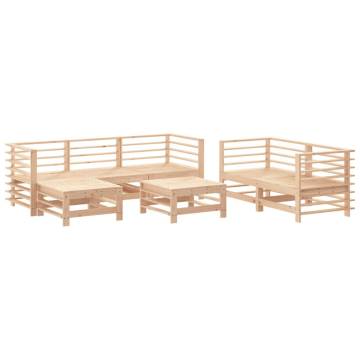 7 Piece Garden Lounge Set Solid Wood Pine