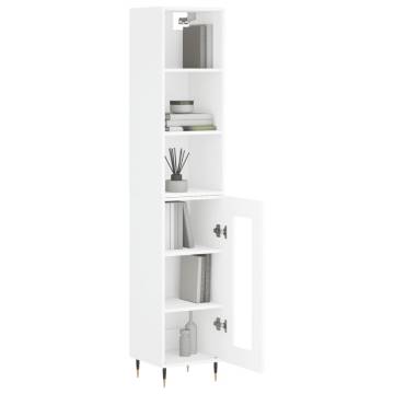 Highboard White 34.5x34x180 cm Engineered Wood