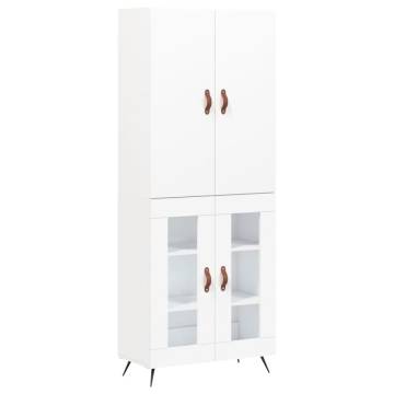 Highboard White 69.5x34x180 cm Engineered Wood