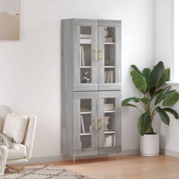 Highboard Grey Sonoma 69.5x34x180 cm Engineered Wood