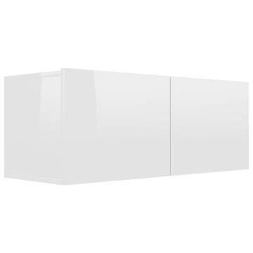 3 Piece TV Cabinet Set High Gloss White Engineered Wood