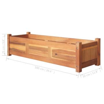 Garden Raised Beds 2 pcs Acacia Wood 100x30x25 cm