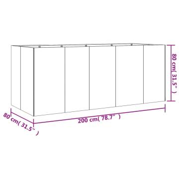 Garden Raised Bed 200x80x80 cm Corten Steel