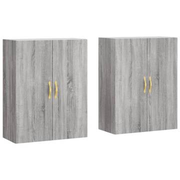 Wall Mounted Cabinets 2 pcs Grey Sonoma 69.5x34x90 cm