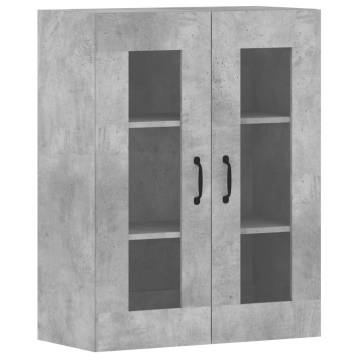 Wall Mounted Cabinets 2 pcs Concrete Grey Engineered Wood