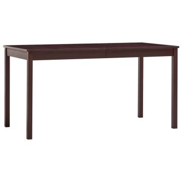 Dining Table Dark Brown 140x70x73 cm Pinewood