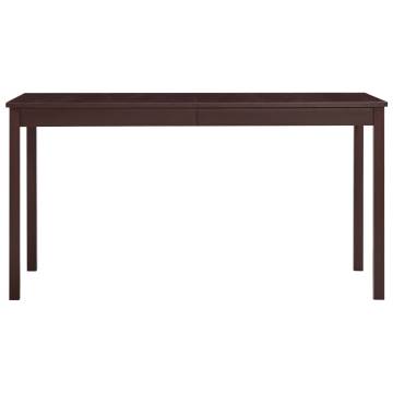 Dining Table Dark Brown 140x70x73 cm Pinewood