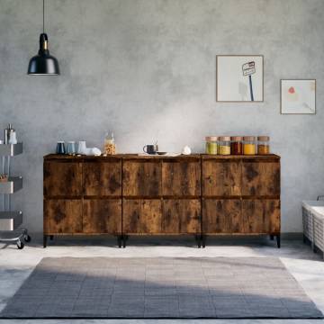 Sideboards 3 pcs Smoked Oak 60x35x70 cm Engineered Wood