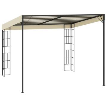 Wall-mounted Gazebo 3x3 m Cream Fabric