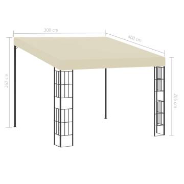 Wall-mounted Gazebo 3x3 m Cream Fabric