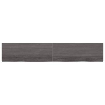 Table Top Dark Brown 220x40x(2-6) cm Treated Solid Wood Oak