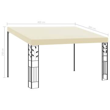 Wall-mounted Gazebo 4x3x2.5 m Cream