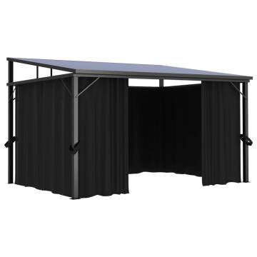 Gazebo with Curtain 405x294x244 cm Anthracite