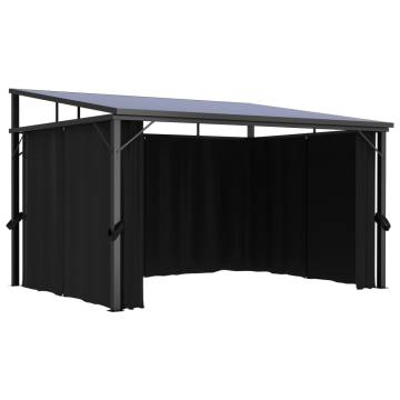 Gazebo with Curtain 405x294x244 cm Anthracite