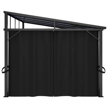 Gazebo with Curtain 405x294x244 cm Anthracite