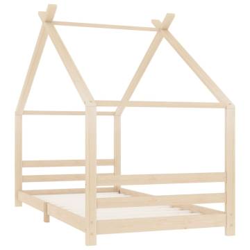 Kids Bed Frame Solid Pine Wood 90x200 cm