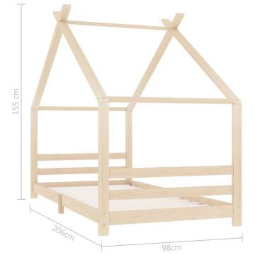 Kids Bed Frame Solid Pine Wood 90x200 cm