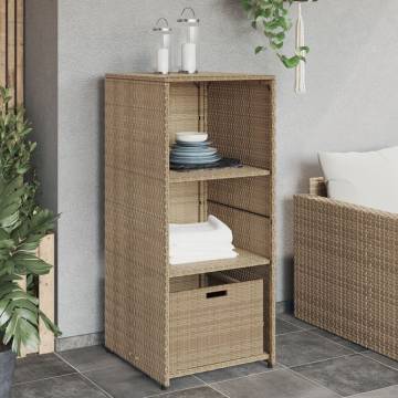 Garden Storage Cabinet Beige 50x55x115 cm Poly Rattan