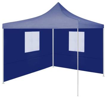 Professional Folding Party Tent with 2 Sidewalls 2x2 m Steel Blue