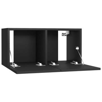 Hanging TV Cabinets 3 pcs Black 60x30x30 cm